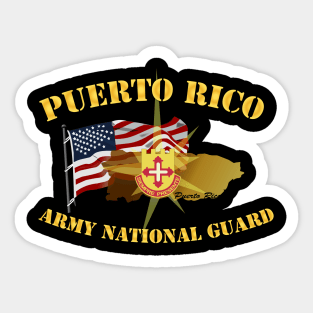 Puerto Rico - ARNG w Flag Sticker